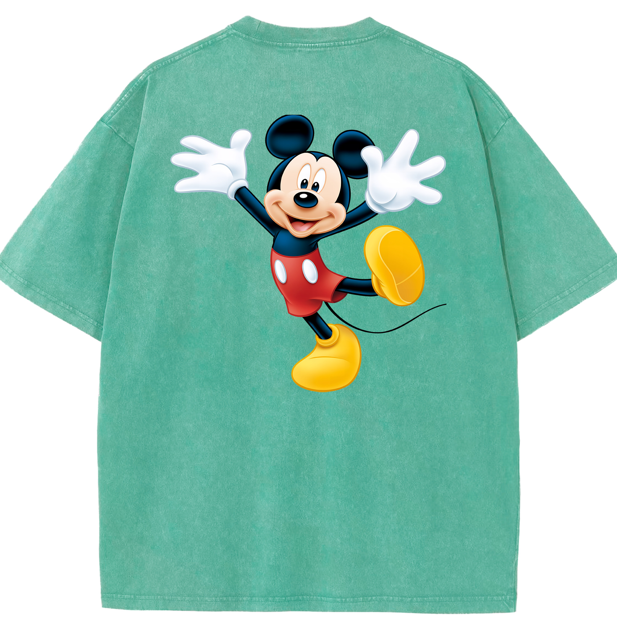 （画像用） ミッキーマウス Mickey Mouse 綿100% ヴィンテージ風 半袖Tシャツ（背面プリント）